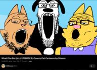 3soyjaks abbie_(dtoons) animal animal_ears beige_skin cat conroy_cat dog doggy_d._dachshund dtoons glasses open_mouth soyjak stretched_mouth stubble trend:soyjak_trio variant:chudjak variant:gapejak variant:markiplier_soyjak variant:tony_soprano_soyjak white_skin yellow_skin youtube // 1640x1184 // 404.4KB