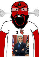 angry balding barack_obama beard clothes glasses hair heart i_love open_mouth queen_of_spades red_skin soyjak subvariant:science_lover tshirt variant:markiplier_soyjak // 2818x4096 // 933.3KB