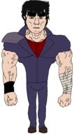 arm blue_eyes clothes foot hair hand hokuto_no_ken kenshiro leg muscles subvariant:chudjak_front subvariant:muscular_chud variant:chudjak // 1094x1977 // 233.5KB