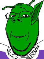 anime antenna clothes dragon_ball ear glasses green_skin king_piccolo pointy_ears smile soyjak stubble subvariant:wholesome_soyjak variant:gapejak // 600x800 // 71.8KB