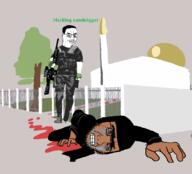 1488 2soyjaks angry blood bloodshot_eyes brenton_tarrant brown_skin christchurch_shooting closed_mouth clothes crying drawn_background firearm full glasses greentext gun islam mosque pol_(4chan) smug soyjak stubble swastika text total_nigger_death tree variant:chudjak variant:soyak // 1101x1000 // 123.8KB
