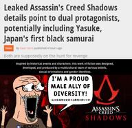 assassin's_creed beta_male eyes_popping glasses japan japanese_text open_arms open_mouth soyjak speech_bubble ubisoft variant:soyak // 1640x1591 // 1.3MB