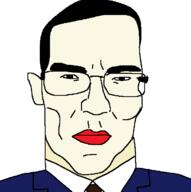 black_eyes chud closed_mouth ear glasses redraw soyjak subvariant:chudjak_front subvariant:patrick variant:chudjak yellow_skin // 615x617 // 23.6KB