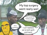 communism corn glasses goth nigger soyjak speech_bubble stubble text tranny variant:cobson // 1080x809 // 1.2MB