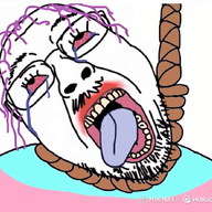 ack ack! animated anime beard bloodshot_eyes crying detrans ext=gif femboy glasses hailuo_ai hanging meta:ai_generated meta:not_oc minimax omghisa open_mouth purple_hair red_eyes rope suicide tear tongue tranny tranny_artstyle troon troonella twink variant:bernd yellow_teeth // 800x695 // 14.9MB
