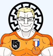 a10_eyes artist:entiral atomwaffen_division badge blond blue_eyes eyes_like_the_o-o-cean glasses meta:tagme muscles muscular_male sonnenrad soyjak subvariant:muscular_chud text transparent_background variant:chudjak zartycuck // 1926x2028 // 555.6KB