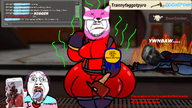 antlers award axe blood brimstone english_text epi fire flag:transgender_pride_flag furfag furry gigachad heart holding_object holding_phone nas:gigachad open_mouth purple_hair pyro_(tf2) red_text spy_(tf2) stink_lines stubble teeth teeth_showing text tongue tongue_out tranny transgender_flag troon_fortress_2 troonella troonslop variant:bernd video_game // 1280x720 // 938.5KB