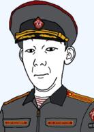 closed_mouth clothes epaulettes hat hat_ornament jacket kolyma kuz military military_hat military_jacket military_uniform neutral peaked_cap soyjak soyjak_party uniform variant:kuzjak // 450x625 // 63.7KB