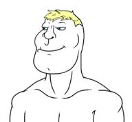 a10_eyes blond buff mewing series:aryan_soyjaks shirtless smile subvariant:brazilaryan subvariant:brazilmutt template variant:meximutt // 888x818 // 14.3KB