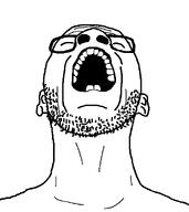 glasses mouth_open soyjak stubble teeth_showing variant:howljak variant:unknown // 523x586 // 15.5KB