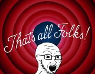 cartoon glasses looney_tunes open_mouth soyjak stubble text variant:soyak // 1101x866 // 579.0KB