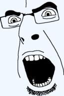 glasses open_mouth soyjak stubble template variant:cobson // 389x581 // 9.0KB