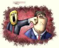 2soyjaks arm brown_skin closed_eye closed_mouth clothes donald_trump drawfag drawing fight fist glasses hair hand nicolás_maduro open_mouth orange_skin punch request stubble suit variant:childut variant:ignatius yellow_hair // 1687x1392 // 2.6MB