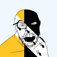 angry british england flag flag:norfolk glasses hair looking_at_you mustache norfolk open_mouth soyjak stubble teeth united_kingdom variant:feraljak // 1500x1500 // 99.8KB