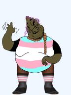 bloodshot_eyes brown_troonjak crying full_body irl open_mouth rope sock soyjak suicide tongue trans_socks transparent_background trend:slopjak variant:bernd waving // 1536x2048 // 668.2KB