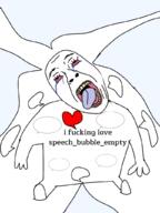 bloodshot_eyes meta open_mouth soybooru speech_bubble_empty variant:bernd // 768x1024 // 183.3KB