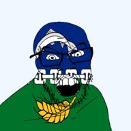 angry animal berwickshire british fish flag flag:berwickshire glasses hair looking_at_you mustache open_mouth plant scotland soyjak stubble teeth united_kingdom variant:feraljak wheat // 1500x1500 // 228.1KB