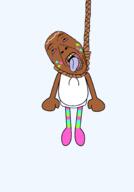 ack arm artist:juaco bloodshot_eyes brown_skin cartoon clothes cosmo_(dandy's_world) crying dandy's_world eyebrows freckles hanging leg nigger open_mouth rope shitskin sprinkles suicide variant:bernd // 1400x2000 // 99.9KB