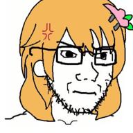 anger_mark angry anime concerned ear female frown glasses gochiusa hair hoto_cocoa orange_hair soyjak stubble variant:soyak // 378x378 // 134.4KB