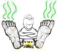 arm crossed_arms diaper dirt foot full_body glasses gross leg piss poop sitting smile soyjak stinky stubble subvariant:wholesome_soyjak sweating text variant:gapejak wrinkles // 600x530 // 64.0KB