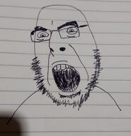 glasses open_mouth stubble traditional_media variant:cobson // 947x984 // 421.8KB