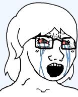 bloodshot_eyes crying eyelashes female glasses hair open_mouth series:foidjaks subvariant:female_soyak template variant:soyak // 644x800 // 18.5KB