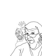 2soyjaks alternate arm ear glasses hair open_mouth soyjak stubble variant:burnsjak // 1438x1918 // 313.9KB