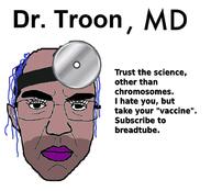 angry balding blue_hair breadtube closed_mouth clothes coronavirus_pandemic doctor ear glasses hair hat makeup science soyjak stubble subvariant:chudjak_front subvariant:patrick tranny vaccine variant:chudjak // 1024x929 // 340.3KB