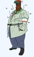 armband award belt blue_pants boot brown_skin cap clothes fat flag:pedophilia_pride_flag fnf_pedo friday_night_funkin' full_body green_hair hat jacket love_is_love map_(pedophile) neutralplier_award obese pedophile series:eatlers series:esl_pedo_league shitskin shoe subvariant:chudplier sweating sword text trend:slopjak variant:chudjak variant:markiplier_soyjak yellow_sclera // 1400x2300 // 84.7KB