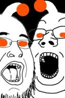 2soyjaks antenna artist:fuck_all_liberals double_chin fal glasses open_mouth orange_eyes reddit soyjak stubble variant:fatjak variant:gapejak // 384x576 // 160.7KB