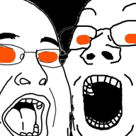 2soyjaks antenna artist:fuck_all_liberals double_chin fal glasses open_mouth orange_eyes reddit soyjak stubble variant:fatjak variant:gapejak // 384x576 // 160.7KB