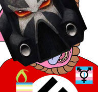 black_templars flag:minor_attracted_person flag:transgender_pride_flag hanging hohol kiwifarms nazism nigger open_mouth pedophile rope subvariant:chudjak_front subvariant:patrick tranny transgender_flag variant:chudjak // 1280x1198 // 254.9KB
