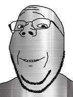 glasses iron series:mineraljaks smile soyjak stubble subvariant:wholesome_soyjak variant:gapejak // 600x800 // 157.0KB