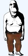 arm belt biting_lip clothes creepy distorted evil fat foot full_body glasses hand leg nipple ominous shadow silly_cats_wrong_turn smile soyjak stubble subvariant:hornyson template transparent variant:cobson // 1408x2816 // 181.3KB