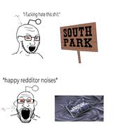 angry arrow cbatic_supremacy glasses happy happy_noises hudson_mohawke logo me open_mouth reddit redditard song song:cbat_-_hudson_mohawke south_park variant:markiplier_soyjak variant:soyak // 1280x1525 // 471.5KB