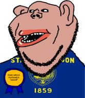 1859 amerimutt award black_sclera brown_skin clothes ear flag flag:oregon lips mutt open_mouth oregon portland soyjak state stubble subvariant:impish_amerimutt text united_states variant:impish_soyak_ears // 685x792 // 76.5KB