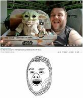 2022 baby_yoda beard hair irl july july_20 mustache open_mouth soyjak variant:unknown // 1200x1412 // 212.1KB