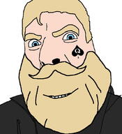 bbc beard blue_eyes looking_at_you nordic_chad queen_of_spades smile soyjak subvariant:spadeson variant:cobson yellow_hair // 775x849 // 217.2KB