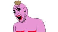 afro black_eyes brown_hair ear ear_piercing glasses open_mouth pink_skin pooner red_lips screaming stubble teeth thick_lips top_surgery variant:alkjak // 1310x739 // 124.3KB