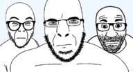 3soyjaks glasses looking_at_you multiple_soyjaks serious soyjak stare stubble subvariant:cobson_front3 template transparent_background variant:abortion_lover variant:cobson variant:el_perro_rabioso // 800x434 // 46.7KB