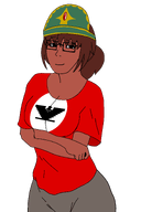 arm aztecchicano(namefag) aztechicano breasts closed_mouth clothes crossed_arms ecstitties eyebrows female flag:united_farm_workers full_body glasses hair hand leg looking_at_you meta:namefags nose red_skin series:foidjaks smile subvariant:soygirl transparent_background variant:soyak // 1463x2200 // 259.8KB
