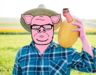 2soyjaks animal clothes dreamstime_watermark ear farmer glasses hand hat hohol holding_object irl pig pink pink_skin serious smug soyjak stock_image stock_image_watermark stubble ukraine variant:seriousjak variant:smugjak watermark worm zoomer // 683x534 // 549.9KB
