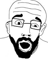 beard ear glasses open_mouth soyjak variant:unknown // 452x568 // 25.0KB