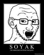 bad_luck_brian ear glasses looking_down meme open_mouth soyjak stubble text variant:soyak // 480x600 // 120.9KB