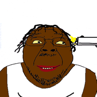 animated black_skin blood bloodshot_eyes clothes crying dead glasses gun hair open_mouth shooting sleeveless_shirt smile soyjak stubble tongue variant:bernd yellow_sclera yellow_teeth // 370x377 // 35.7KB