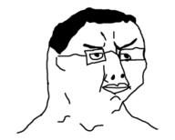 closed_mouth glasses hair redraw soyjak variant:chudjak // 300x240 // 17.1KB