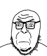 closed_mouth crooked_teeth glasses neutral soyjak stubble template variant:volcanojak // 677x799 // 7.9KB