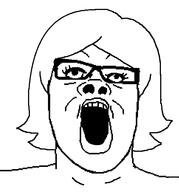 female glasses hair subvariant:female_a24_slowburn template variant:a24_slowburn_soyjak // 485x520 // 14.5KB