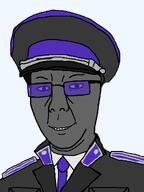 clothes collar_tabs collared_shirt dap_chhuon(user) eyebrows glasses grey_skin hat hat_ornament kgb larp looking_at_you meta:namefags military military_cap military_uniform necktie nose self_insert smile subvariant:chuzjak teeth tinted_glasses transparent_background uniform variant:kuzjak wrinkles // 810x1080 // 65.8KB