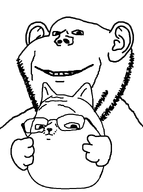 2soyjaks ear glasses hand holding_object looking_at_you smile subvariant:gapecat transparent_background variant:gapejak variant:impish_soyak_ears // 693x928 // 23.1KB